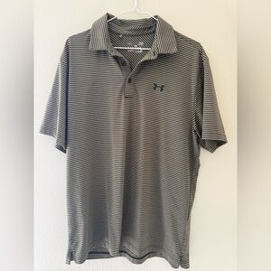 Under Armour Men's Tan and Black Striped Polo